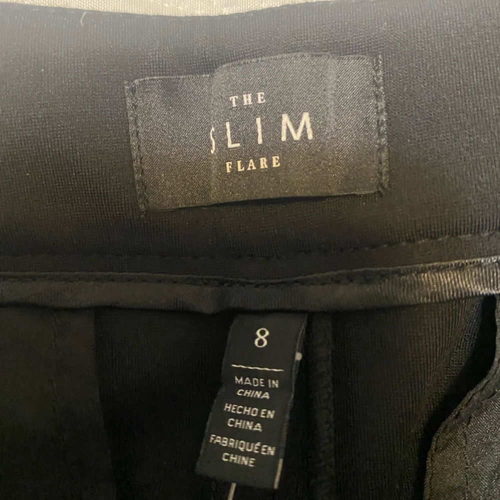 White House Black Market Black Slim Flare Pants With Studded Detail - Picture 8 of 9